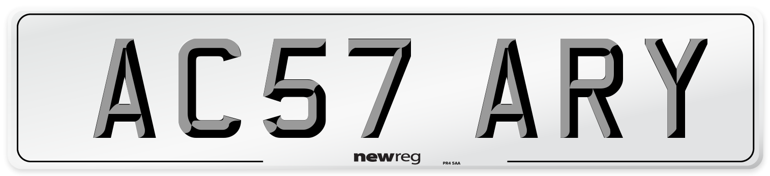 AC57 ARY Number Plate from New Reg
